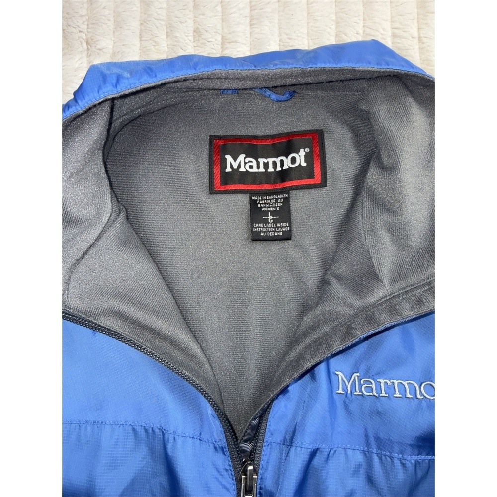 Marmot Women Windbreaker Fleece Line Jacket Full Zip Lightweight Blue Coat Large - Picture 10 of 15